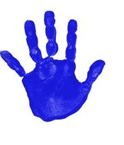 Hand blau
